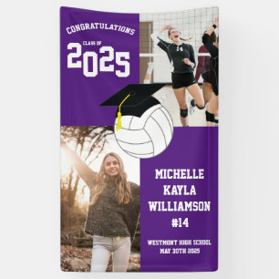 Lona Deporte de graduación de voleibol morado
