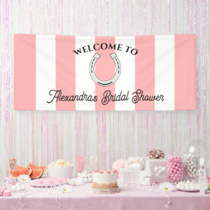 Lona Derby Bridal Shower Pink Stripes Horseshoe Bienven