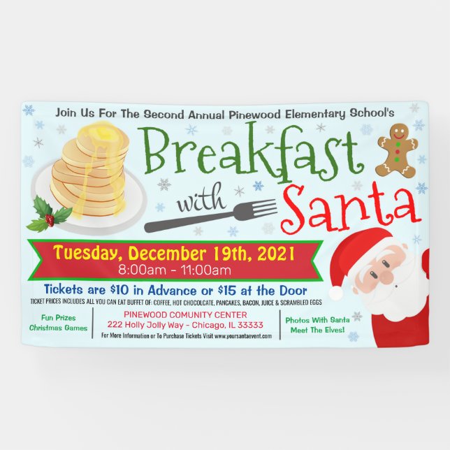 Lona Desayuno con banner Santa (Horizontal)