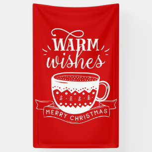 Lona Deseos Cálidos Taza Caliente Café Cacao Rojo Blanc