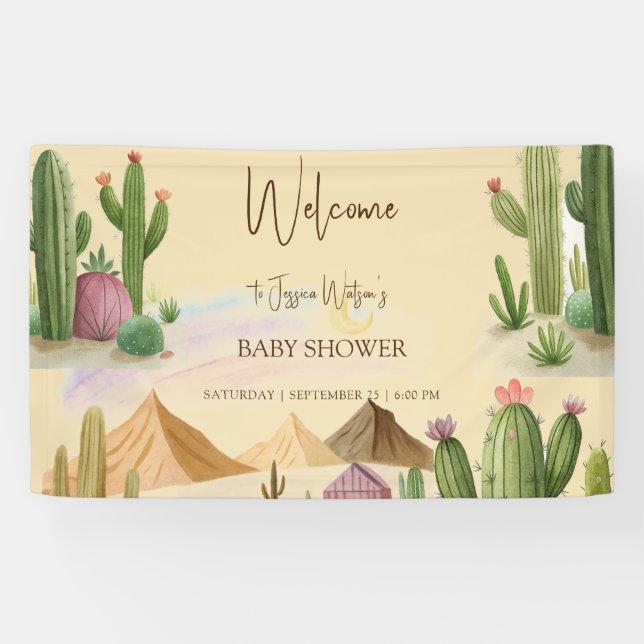 Lona Desert Oh Cactus Boy Boho Arch Baby Shower (Horizontal)