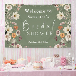 Lona Despedida de soltera boho rústica con flores silve