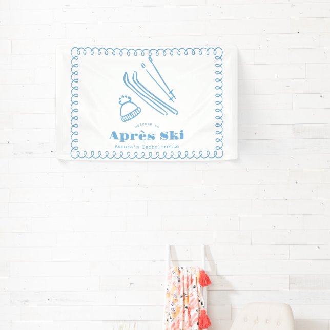 Lona Despedida de soltera de invierno con dibujos azule (in situ)