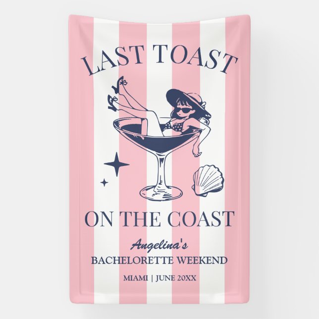 Lona Despedida de soltera en la playa Último brindis en (Vertical)