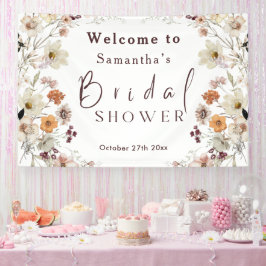 Lona Despedida de soltera moderna boho flor silvestre p