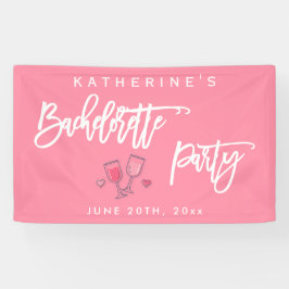 Lona Despedida de soltera rosa y blanca