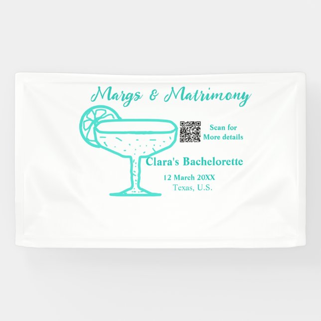 Lona Despedida de soltera Turquoise Margs & Matrimony (Horizontal)