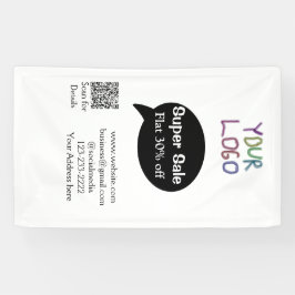 Lona detalles del código QR del análisis de descuento c