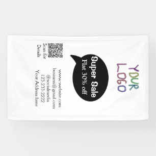 Lona detalles del código QR del análisis de descuento c