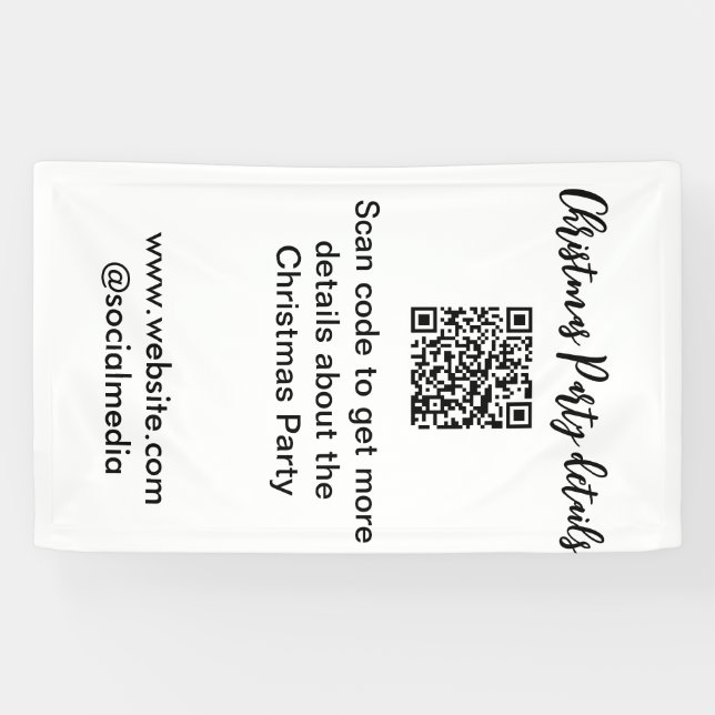 Lona Detalles del sitio web social de código QR de la f (Horizontal)