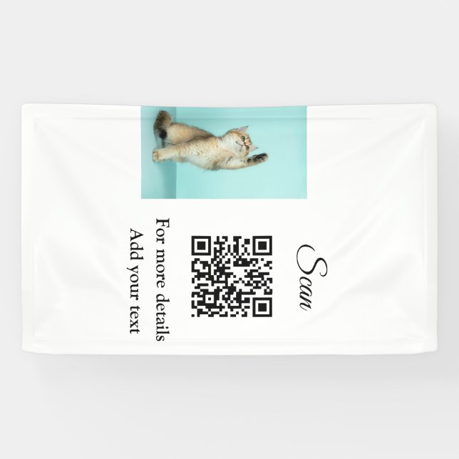 Lona Detalles simples de nombres de animales Código QR  (Horizontal)