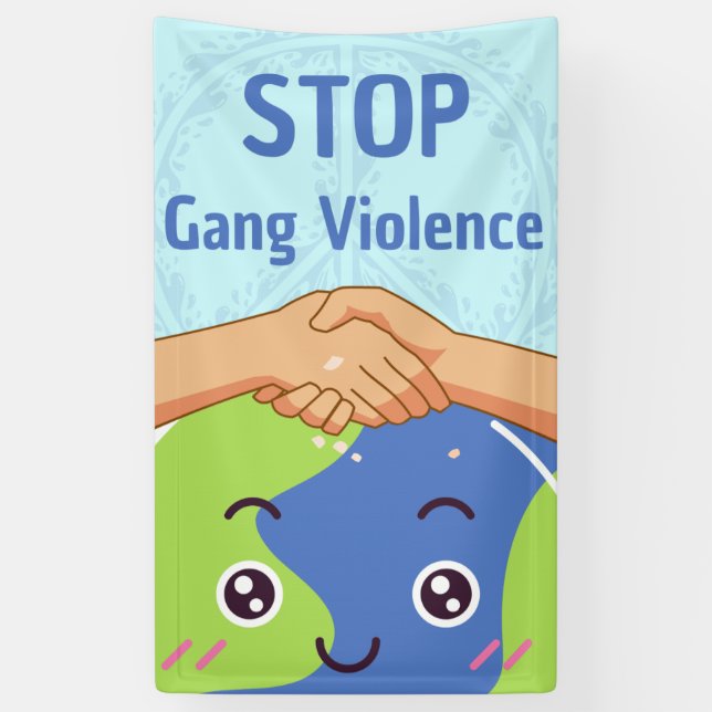 Lona Detengan el apretón de manos de la violencia grupa (Vertical)