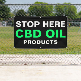 Lona Deténganse Aquí Para El Aceite Del CBD Negra Negra