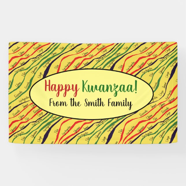Lona Día de fiesta de Kwanzaa personalizado (Horizontal)