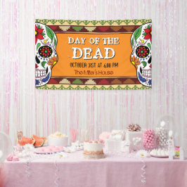 Lona Día de la Calavera del Azúcar Muerto Halloween mex