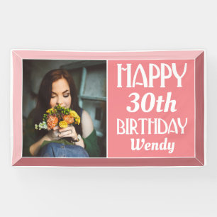 Lona Día de la foto biselada en el arte rosado