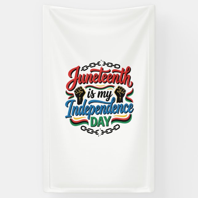 Lona Día de la Independencia de Juneteenth Diseño de Ca (Vertical)