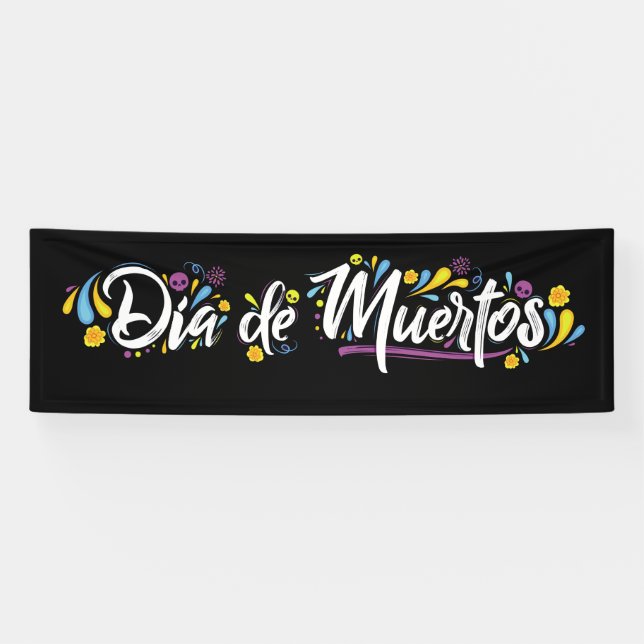 Lona Día de los Muertos - Banner del Día de Muertos (Horizontal)