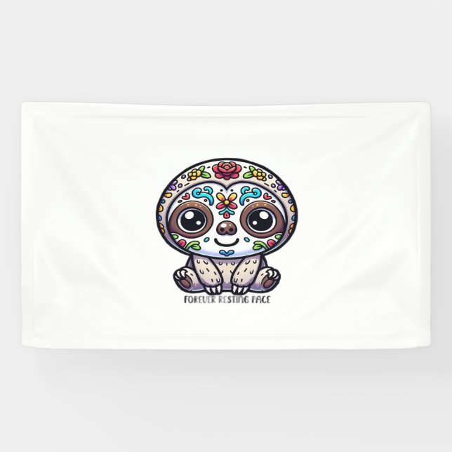 Lona Dia De Los Muertos Sloth Active T-Shirt (Horizontal)