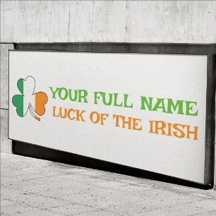 Lona Día de San Patricio Bandera de Irlanda Trébol Nomb