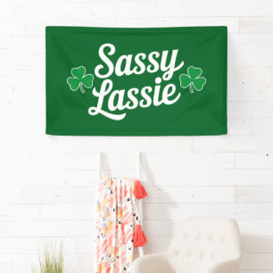 Lona Día de San Patricio Sassy Lassie Divertido Irlandé