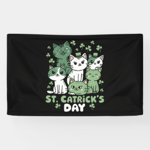 Lona Día del gato de San Patricio Día divertido de Catr