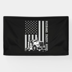 Lona Día del padre   Bandera estadounidense de Camioner