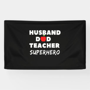 Lona Día del padre   Maestra de Papá Súper Marido