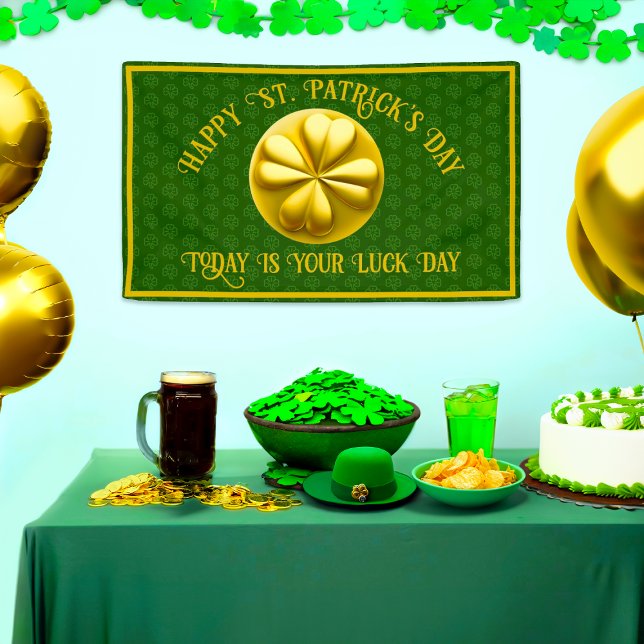 Lona Día del Shamrock de oro personalizado en San Patri (Subido por el creador)