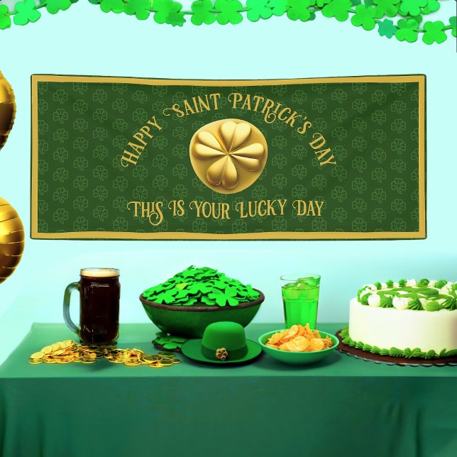 Lona Día del Shamrock de oro personalizado en San Patri (Subido por el creador)