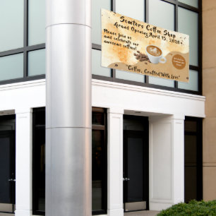 Lona Día especial de inauguración de cafetería personal