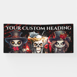 Lona Día muerto cóctel de esqueleto Halloween espeluzna