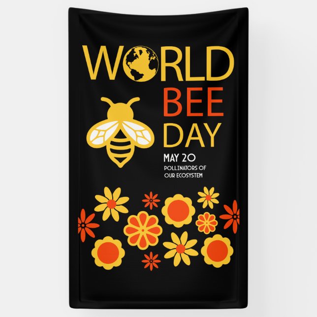 Lona Día Mundial de la Miel 20 de mayo (Vertical)