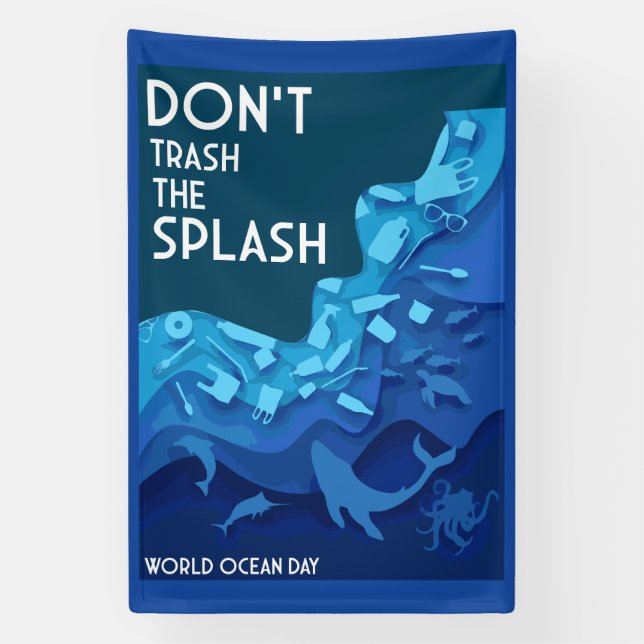 Lona Día Mundial del Océano (Vertical)