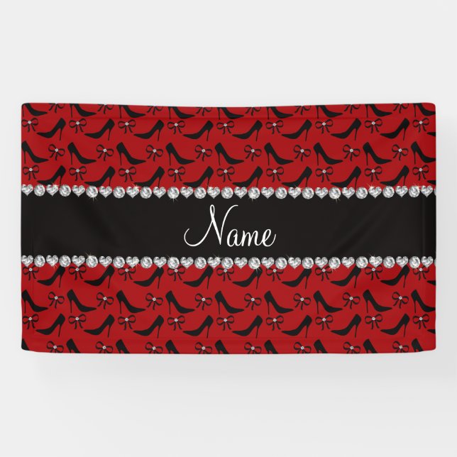 Lona Diamante negro rojo conocido de encargo del arco (Horizontal)