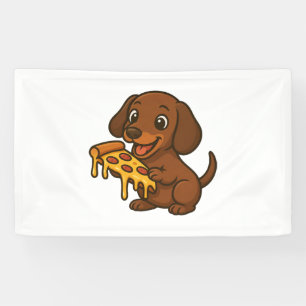Lona Dibujo animado de Dachshund lindo amante de la piz