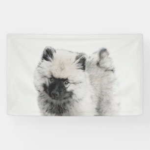 Lona Dibujo de cachorros de Keeshond - Arte de perros o