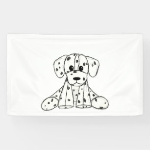 Lona Dibujo de perro de peluche dálmata contorno simple