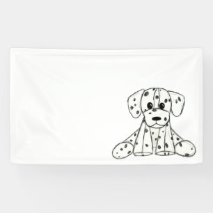 Lona Dibujo de perros rellenos dálmatas esquema simple 