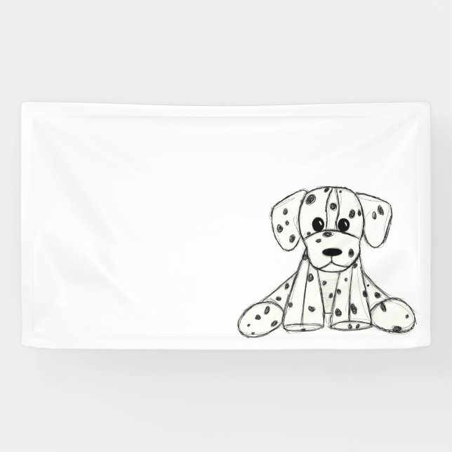 Lona Dibujo de perros rellenos dálmatas esquema simple  (Horizontal)