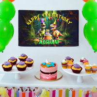 Dino cuatro dinosaurios feliz plantilla de cumplea