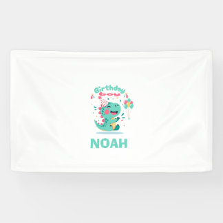 Lona Dinosaur Birthday Banner | Boys Party  | Editable