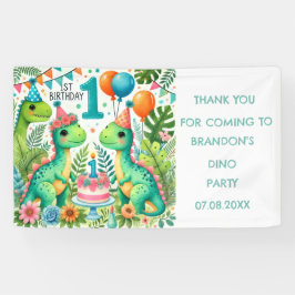 Lona Dinosaur Dino Fiesta de cumpleaños 1