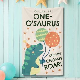 Lona Dinosaur Stomp Chomp Roar Primer Fiesta de cumplea