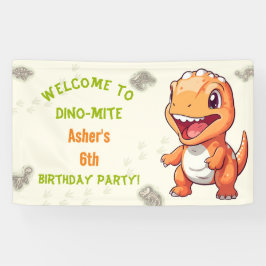 Lona Dinosaurio T-Rex Naranja Bonito Personalizado
