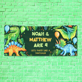 Lona Dinosaurios Cutos Combinados Hermanos Conjuntas de