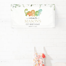 Lona Dinosaurios Cutos, T-Rex, Jurásico, Bienvenida de