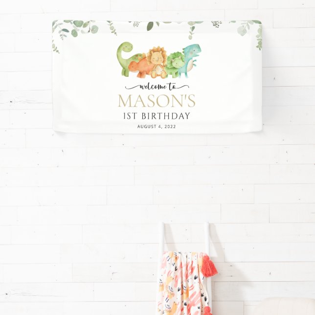 Lona Dinosaurios Cutos, T-Rex, Jurásico, Bienvenida de  (in situ)