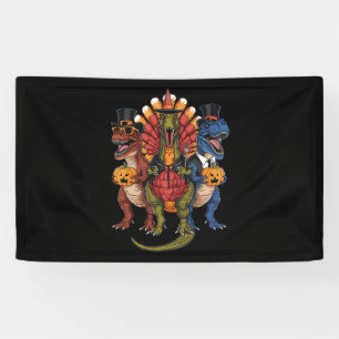 Lona Dinosaurios del Día de Acción de Gracias de Trinid