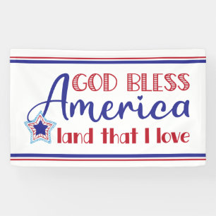 Lona Dios bendiga a Estados Unidos Patriótico el 4 de 